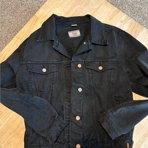 World Pepe Black Denim Jacket euc